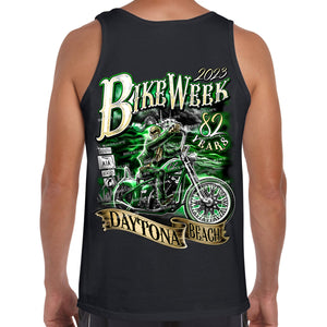 2023 Bike Week Daytona Beach Green Skeleton Rider Tank Top