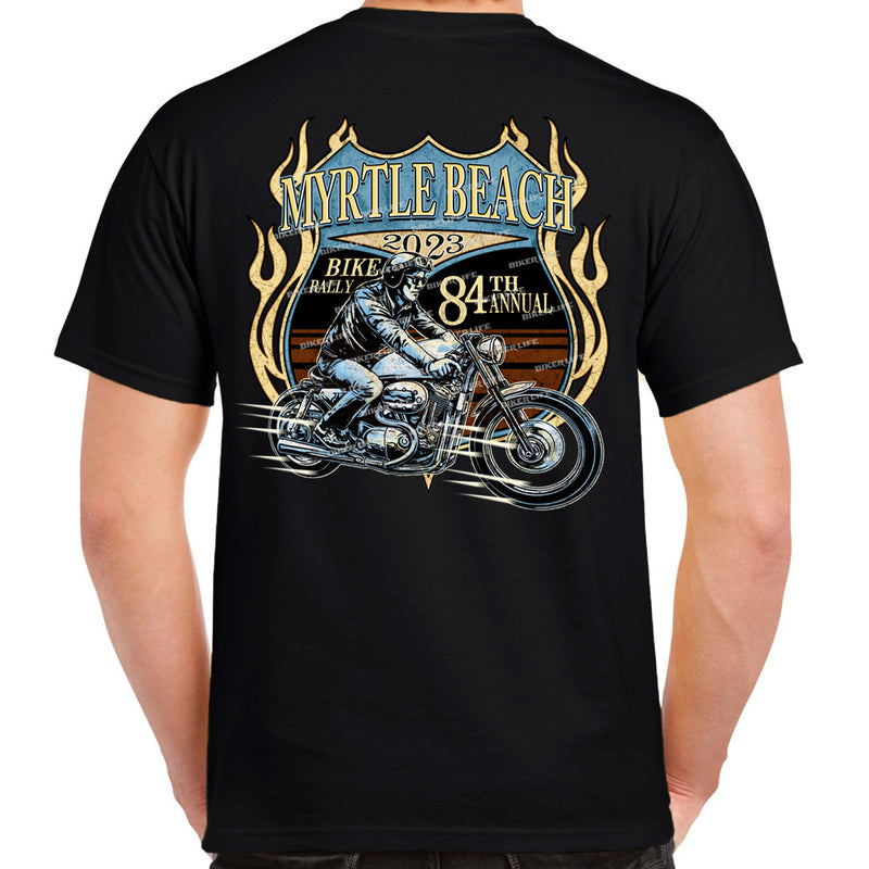 2023 Myrtle Beach Bike Rally Vintage Flame Rider T-Shirt