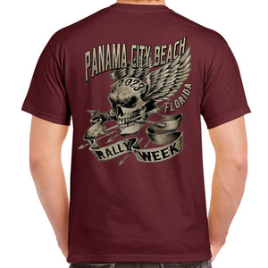 2023 Panama City Beach Rally Week Bow & Arrow Skull T-Shirt