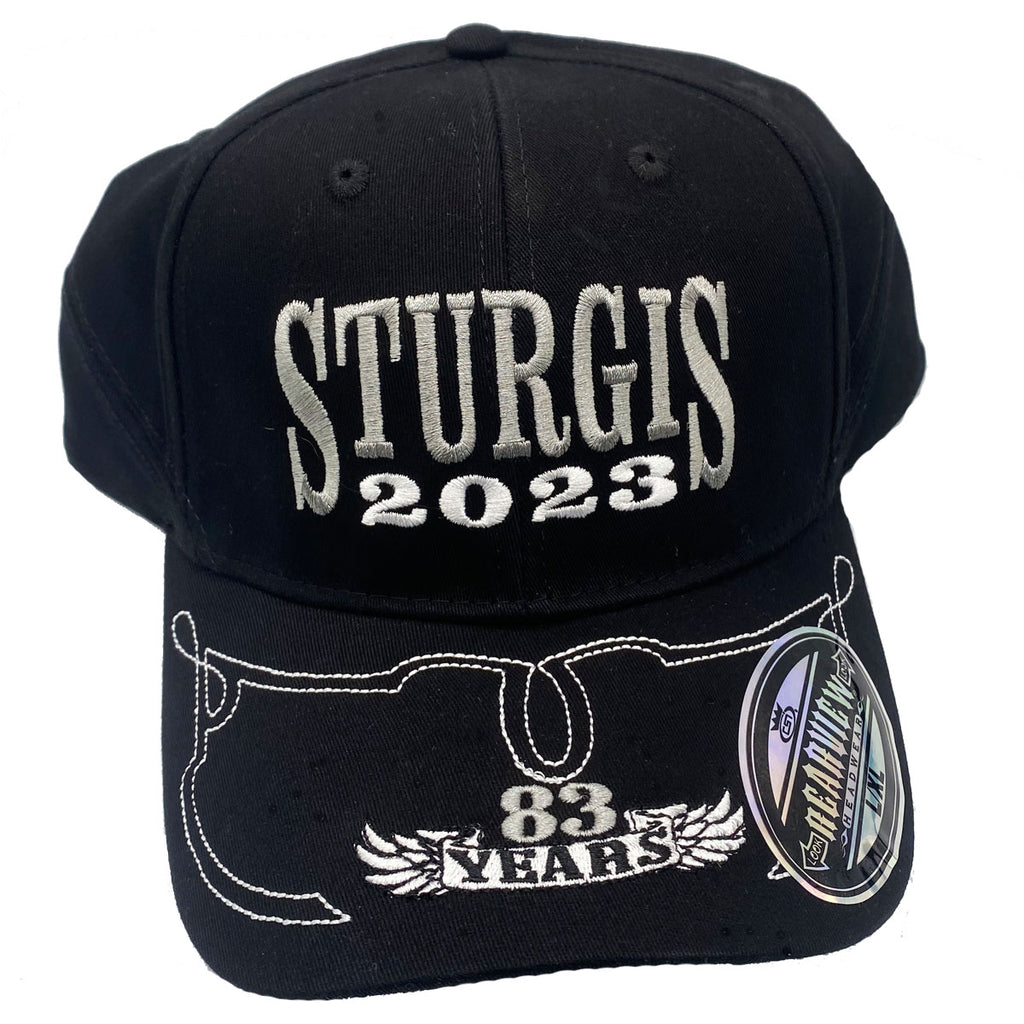 2023 Sturgis Motorcycle Rally Whiskey Bent Embroidered Flexfit Rearview Hat