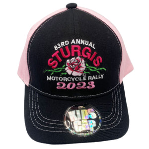 Kids 2023 Sturgis Motorcycle Rally Rose Vine Hat
