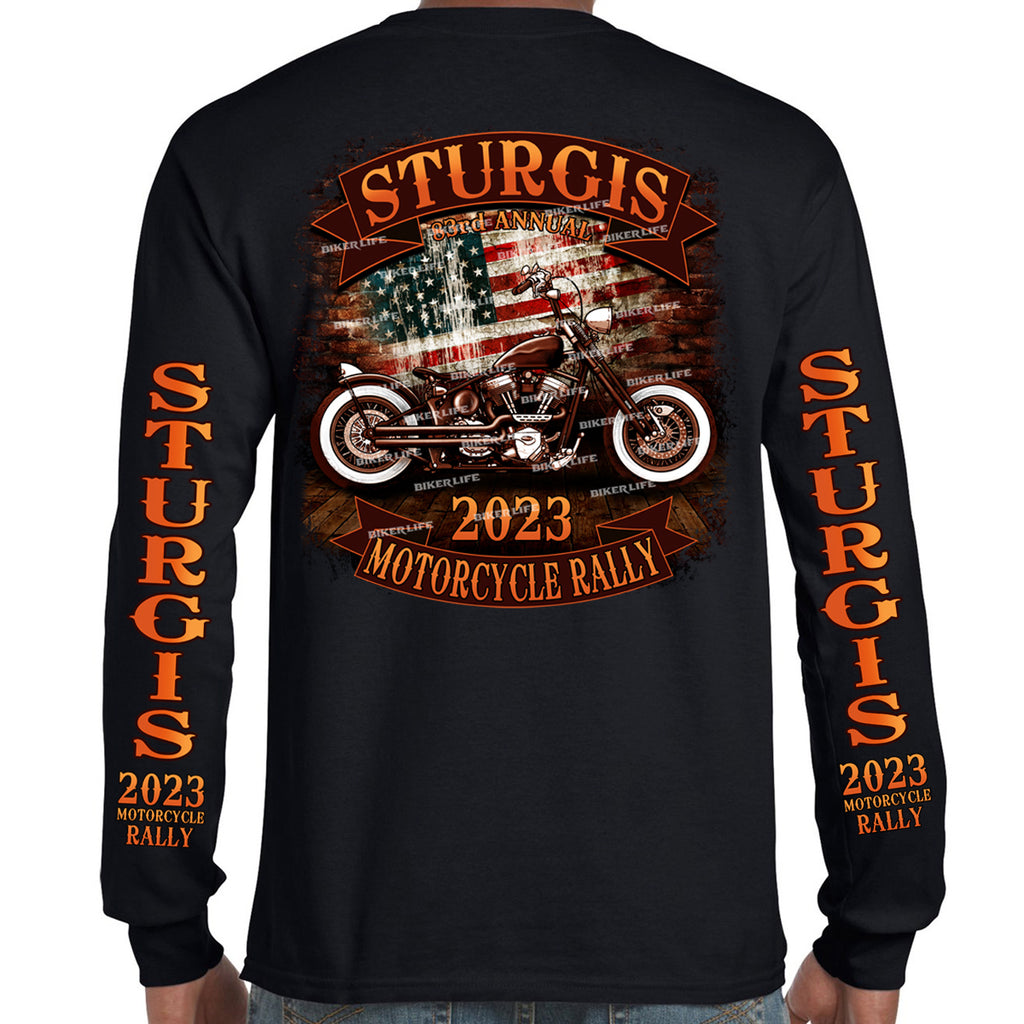 2023 Sturgis Motorcycle Rally Rockin' Bike USA Long Sleeve