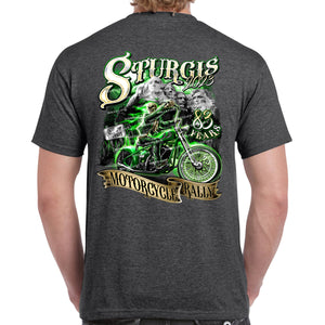 2023 Sturgis Motorcycle Rally Green Skeleton Rider T-Shirt