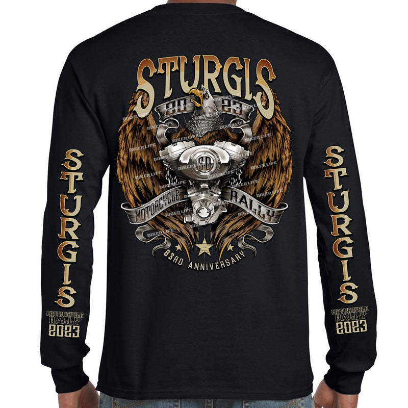 2023 Sturgis Motorcycle Rally Flying V Twin Eagle Long Sleeve