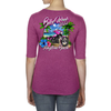 Ladies 2022 Bike Week Daytona Beach Pink Bike Deep Scoop 1/2-Sleeve T-Shirt
