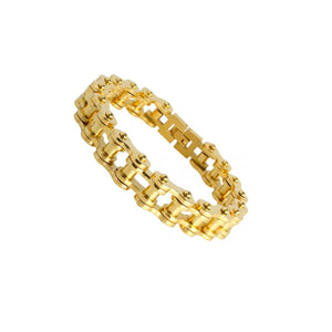 Stainless Steel Gold PVD Biker Chain Bracelet