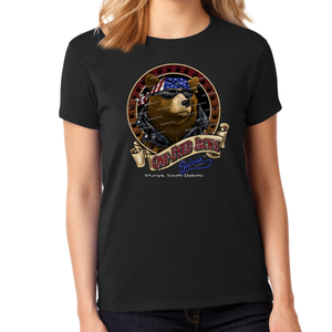 Ladies One Eyed Jack's Saloon Cool Bear Front Printed T-Shirt