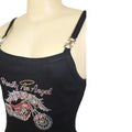 Hardly An Angel Motorcycle Rhinestone Spaghetti Strap Buckle Tank Top