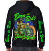 Born to Ride, Forced to Work Rider Zip Up Hoodie
