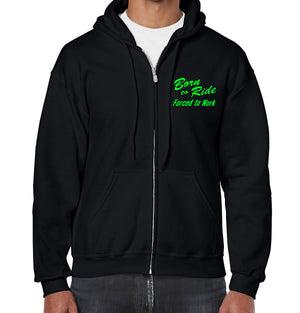 Born to Ride, Forced to Work Rider Zip Up Hoodie