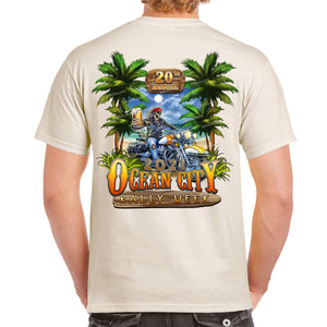 2021 Ocean City Rally Week Beach Skeleton T-Shirt