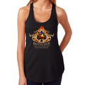 Ladies One Eyed Jack's Saloon Spade Flame Racerback Tank Top