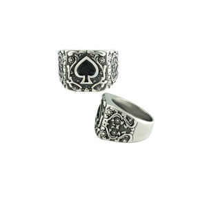 Ace of Spades Stainless Steel Biker Ring