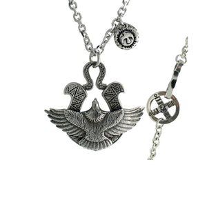 Stainless Steel Eagle Pendant Rolo Chain Necklace