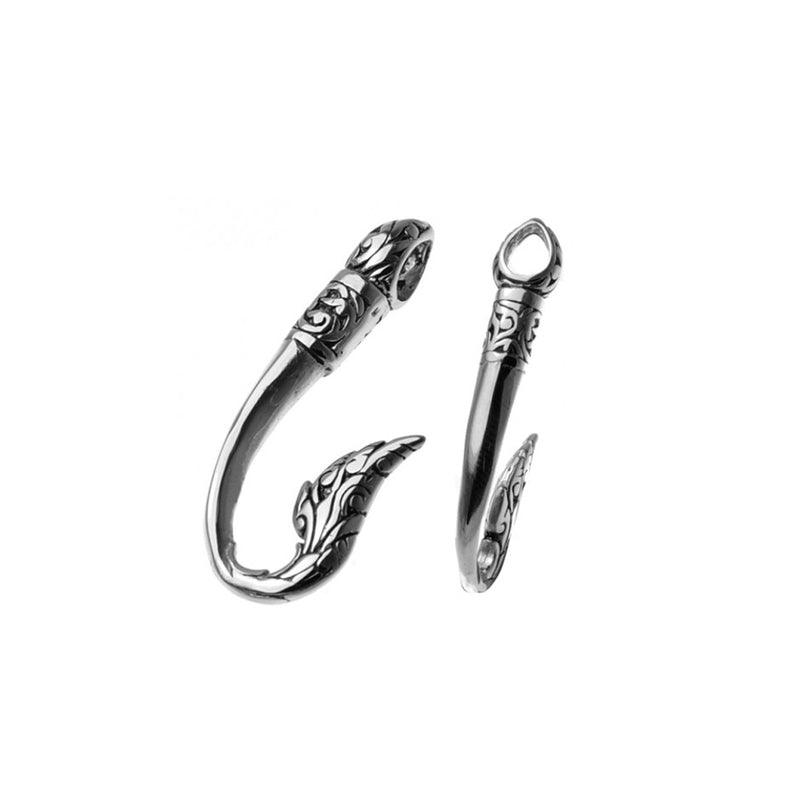 Stainless Steel Vintage Fishing Hook Pendant