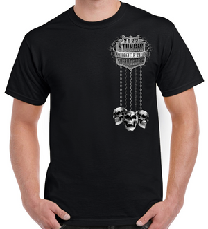 2022 Sturgis Motorcycle Rally Chained Skull T-Shirt