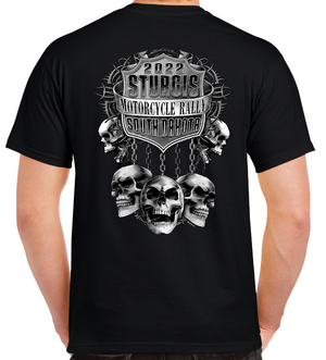 2022 Sturgis Motorcycle Rally Chained Skull T-Shirt