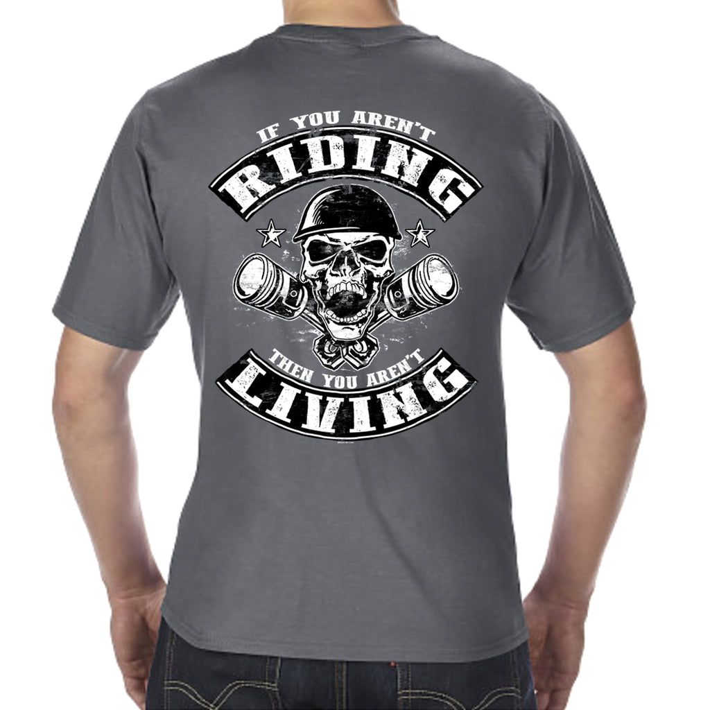 Big & Tall Riding is Living Piston Skull T-Shirt