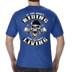 Big & Tall Riding is Living Piston Skull T-Shirt