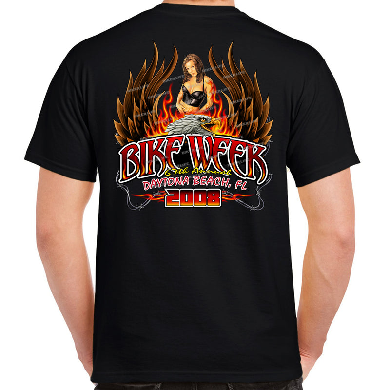Nostalgia 2008 Bike Week Daytona Beach Winged Chick T-Shirt