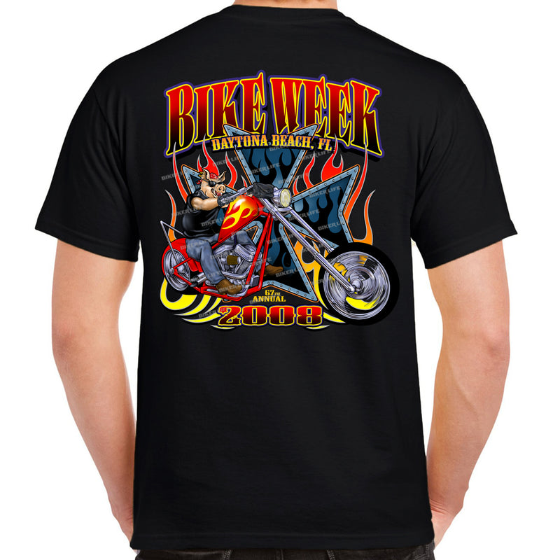 Nostalgia 2008 Bike Week Daytona Beach Hog Rider T-Shirt