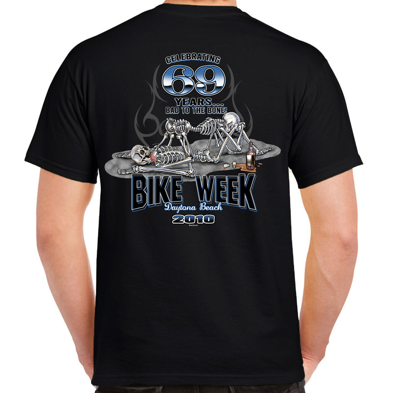 Nostalgia 2010 Bike Week Daytona Beach 69 Skeletons T-Shirt