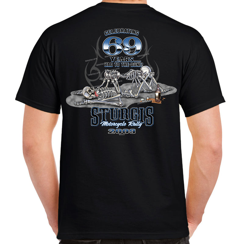 Nostalgia 2009 Sturgis Motorcycle Rally 69 Skeletons T-Shirt