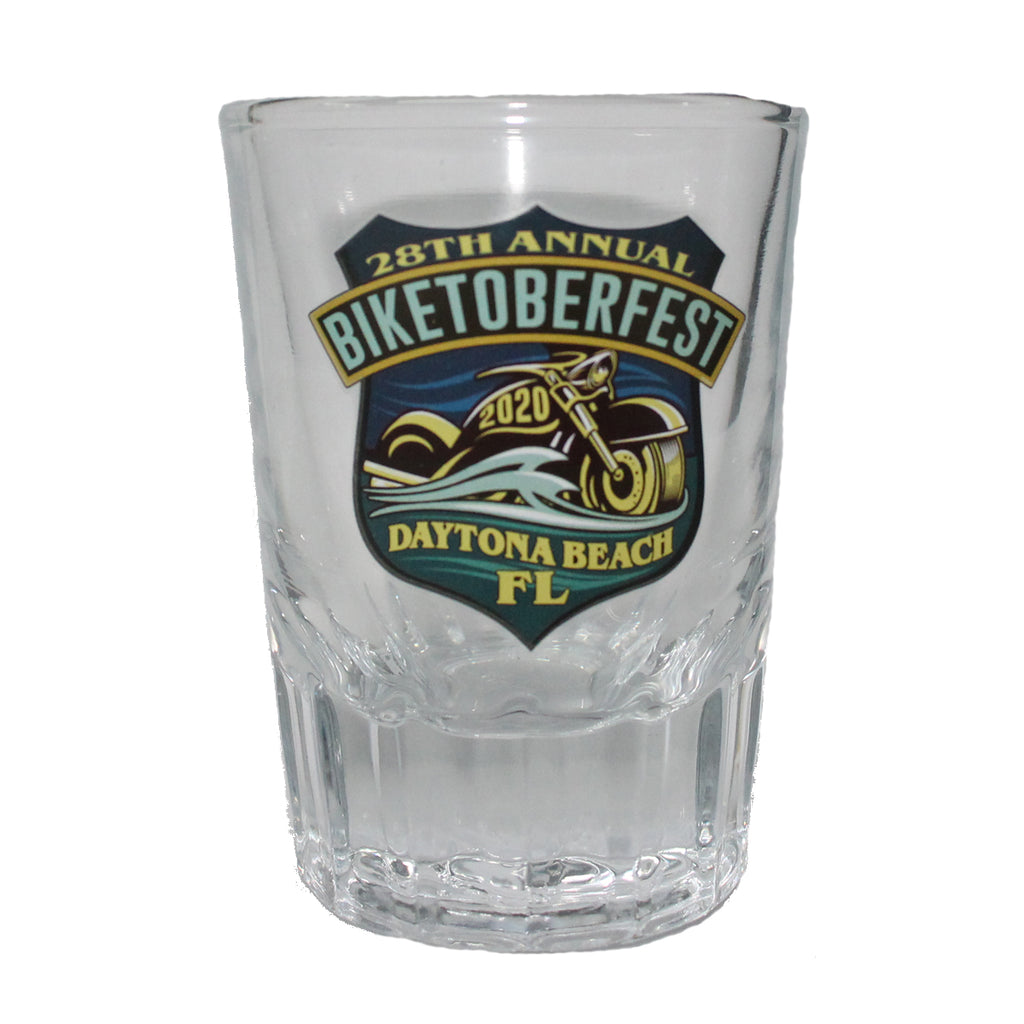 2020 Biketoberfest Daytona Beach Official Logo Whiskey Shot Glass