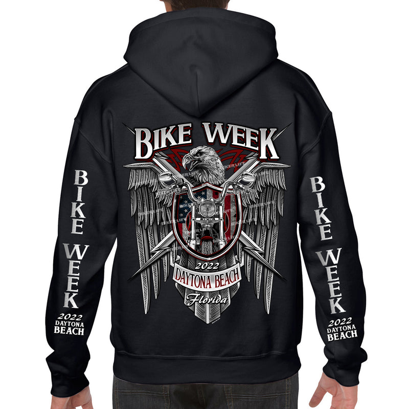 2022 Bike Week Daytona Beach Metal Eagle Pullover Hoodie