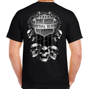 2022 Bike Week Daytona Beach Chained Skull T-Shirt