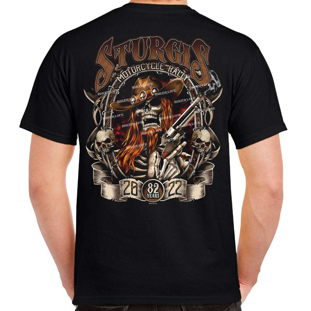 2022 Sturgis Motorcycle Rally Skull Gun T-Shirt