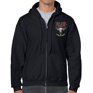 One Eyed Jack's Saloon Bison Skull Zip-Up Hoodie
