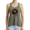 Ladies One Eyed Jack's Saloon Front Printed Cool Bear Hi-Lo Racerback Tank Top