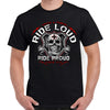 Ride Loud Ride Proud Skull Shield T-Shirt