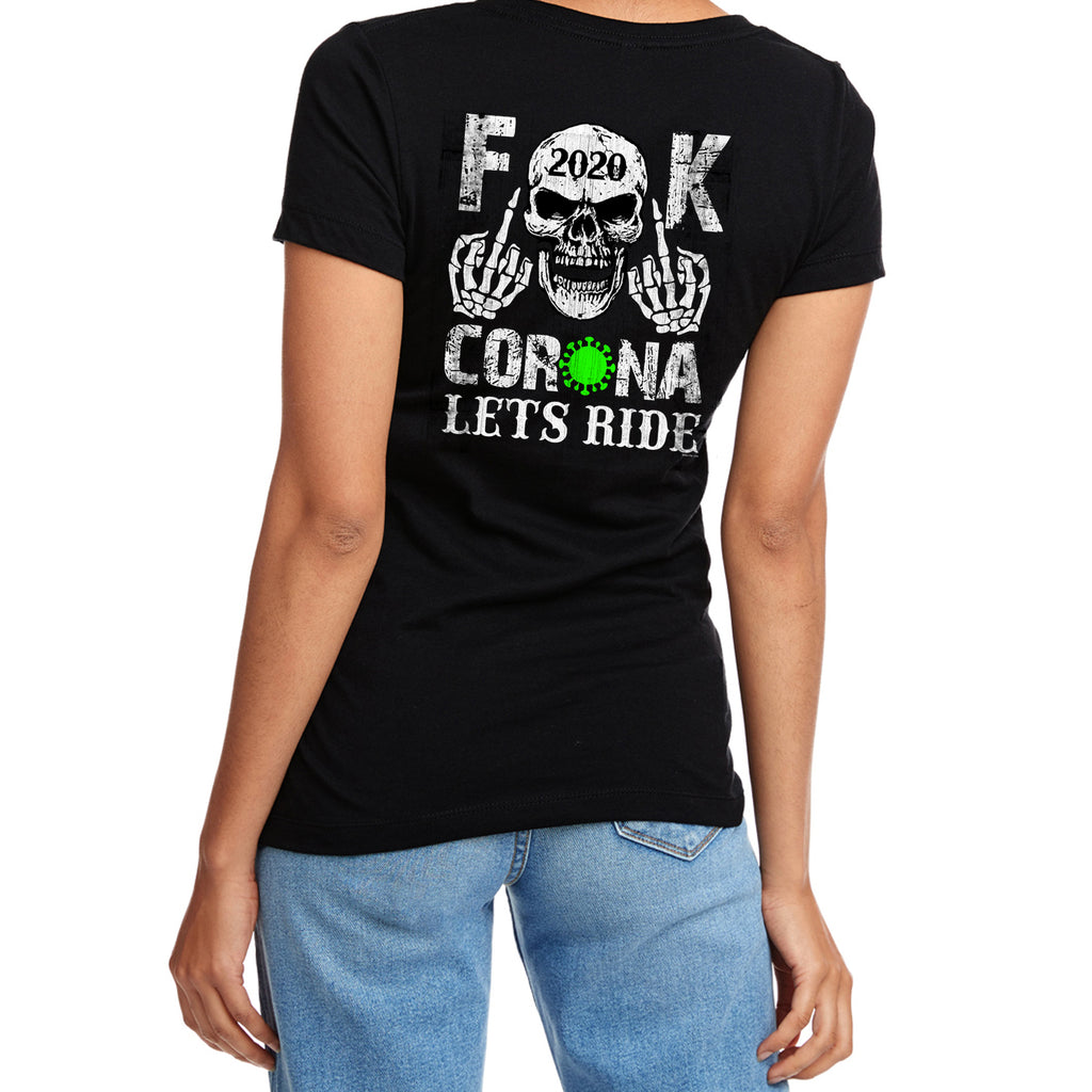 Ladies F**K Corona V-Neck T-Shirt