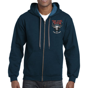 One Eyed Jack's Saloon Bison Skull Zip-Up Hoodie