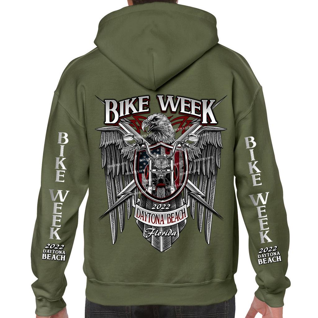 2022 Bike Week Daytona Beach Metal Eagle Pullover Hoodie