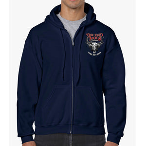 One Eyed Jack's Saloon Bison Skull Zip-Up Hoodie