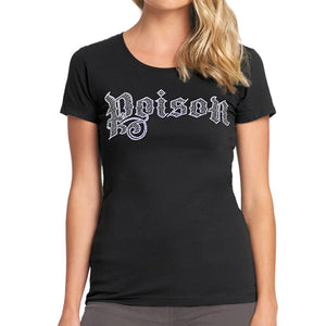 Ladies Poison Rhinestone Crew Neck T-shirt
