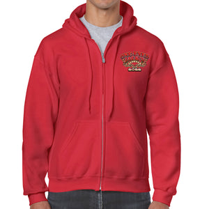 One Eyed Jack's Saloon Red Bike Zip-Up Hoodie