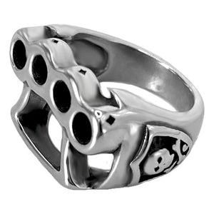 Stainless Steel Brass Knuckle Biker Ring