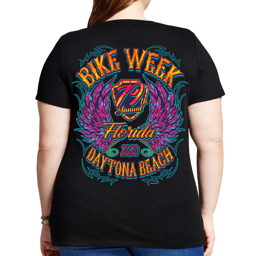 2020 Bike Week Daytona Beach Neon Chick Misses Plus Scoop Neck T-Shirt