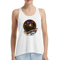 Ladies One Eyed Jack's Saloon Front Printed Cool Bear Hi-Lo Racerback Tank Top